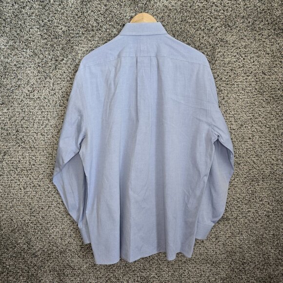 Jos A Bank Dress Shirt Mens 17 35 Blue‎ Pinpoint Button Up Career Cotton - Picture 7 of 7